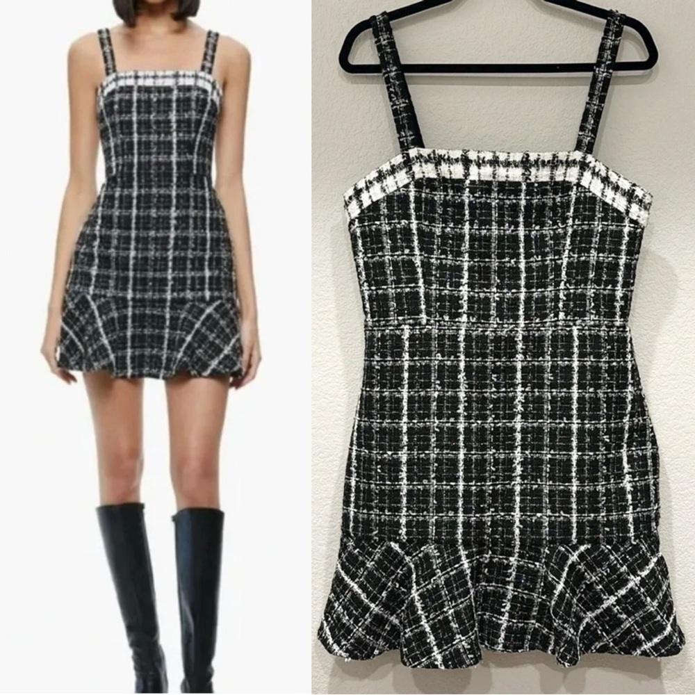 Nwt Alice And Olivia Black And White Kaida Dress